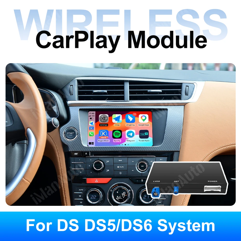 Caja inalámbrica Carplay para Peugeot Citroen SMEG SMEG+ Picasso C4 C5 DS4 DS3 308 508 208 3008 Módulo Android Auto AirPlay
