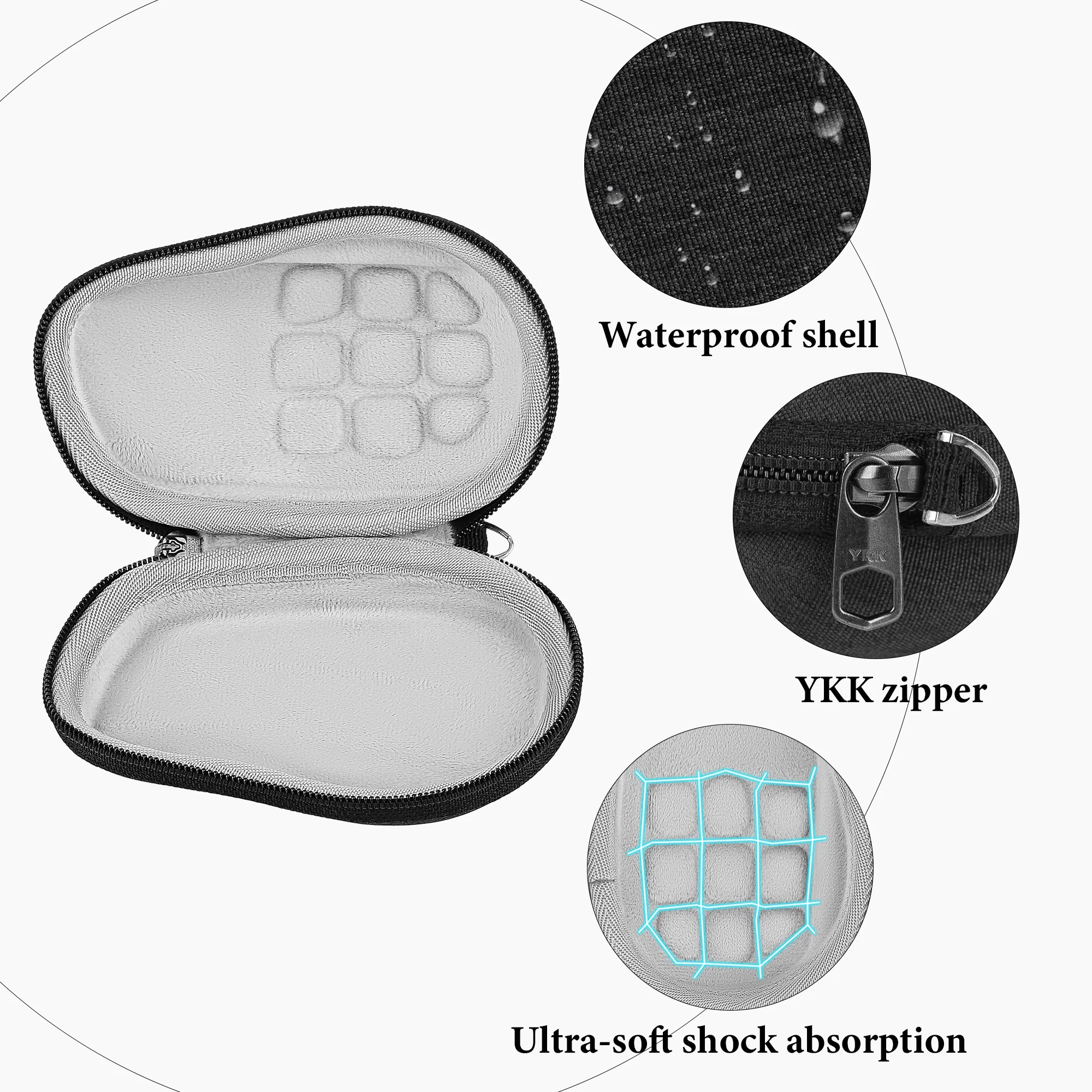Geekria Hard EVA Mouse Case for Logitech Signature M850 L M840 L Wireless Ergonomic Mouse Shockproof Travel Storage Bag