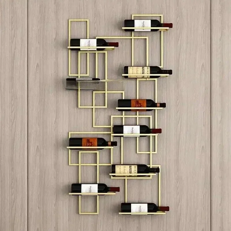 

European Simple Showcase for Shop Horizontal Hanging Display Red Wine Rack Creative Metal Design Display Cabinet for Dining Room