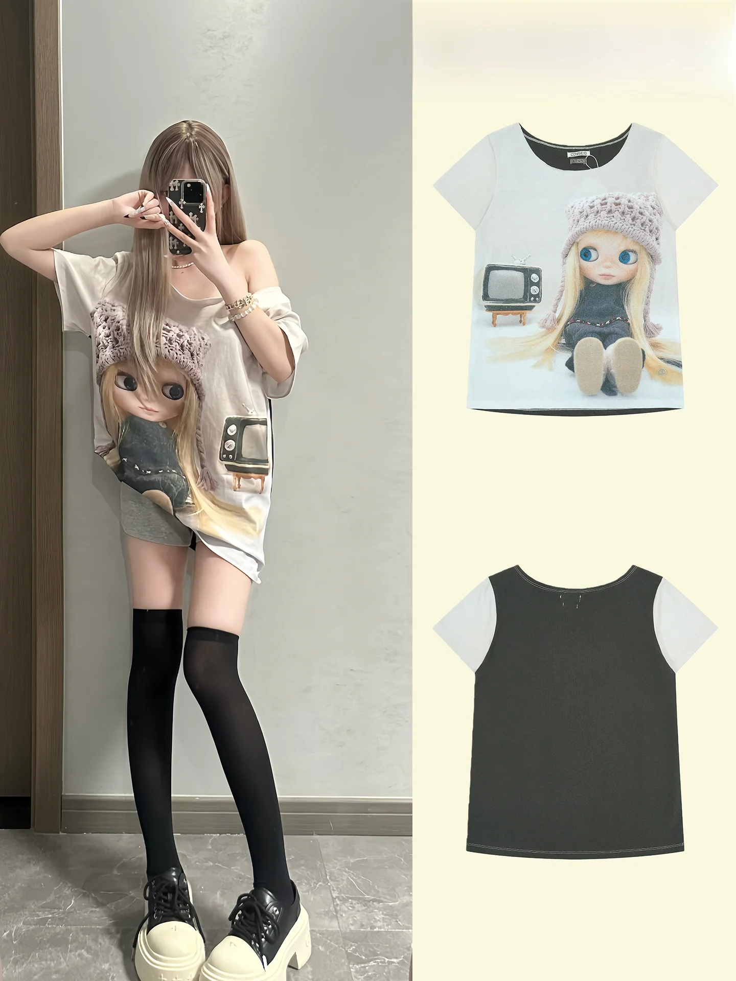 

Женская футболка Coyseio с цифровым принтом, свободного кроя, с коротким рукавом, повседневная, из чистого хлопка, с круглым вырезом