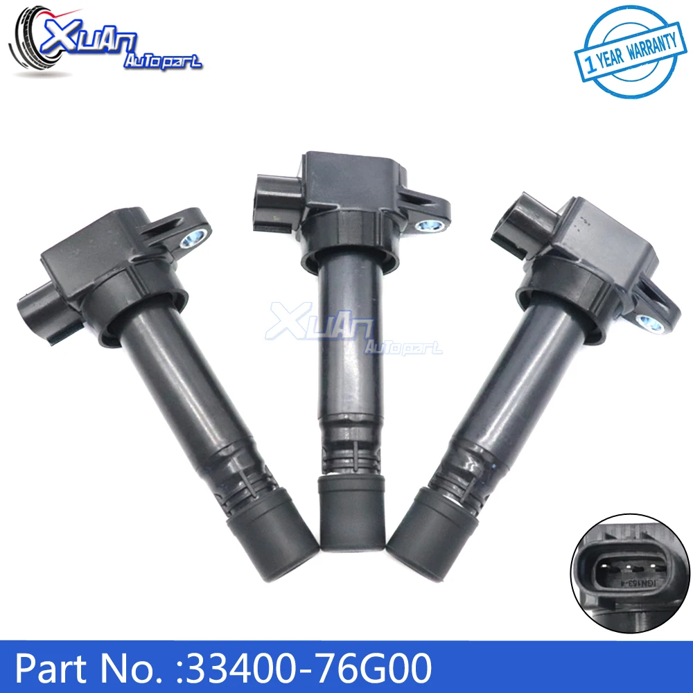 NEW XUAN Ignition Coil Kit 33400-76G00 For Suzuki ALTO Mk III WAGON R+ 1.0 33400-7660 0997000340 33400-76G0 33400-50F20