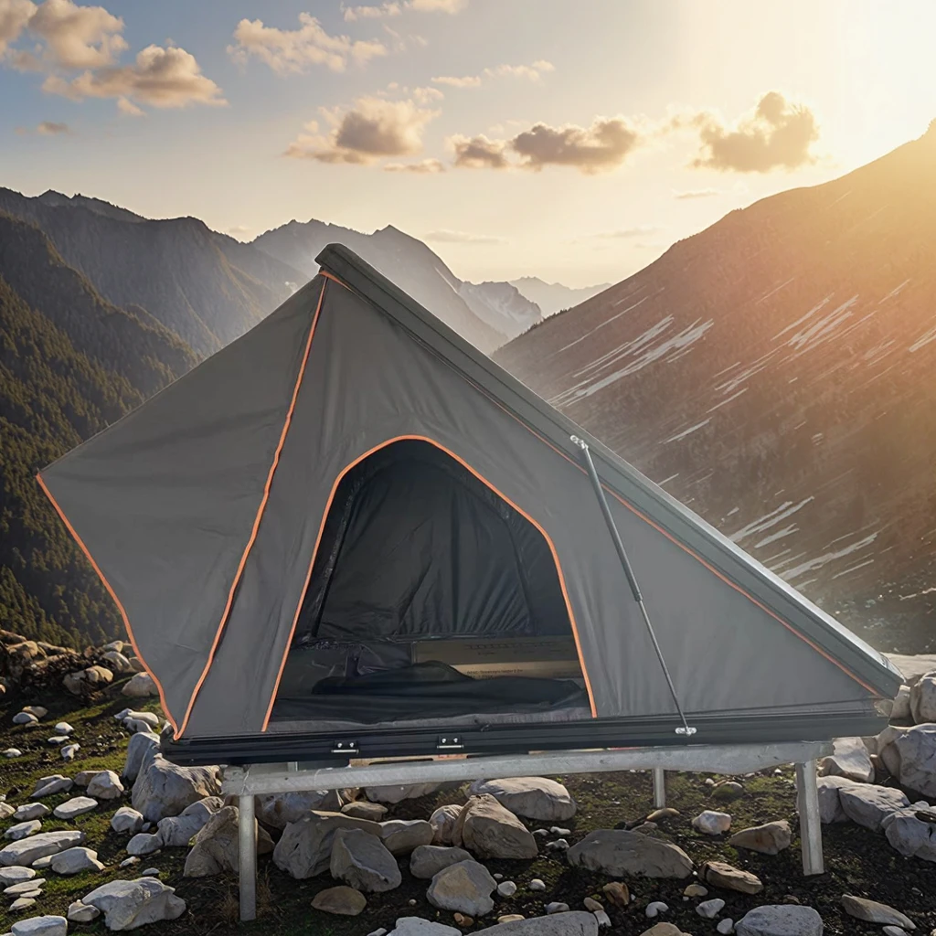 

WJW DZ Advanced Customization New Outdoor Roof Tent Custom Camping Waterproof Triangular Tent Box Rooftop Aluminum Hard Shell Ca