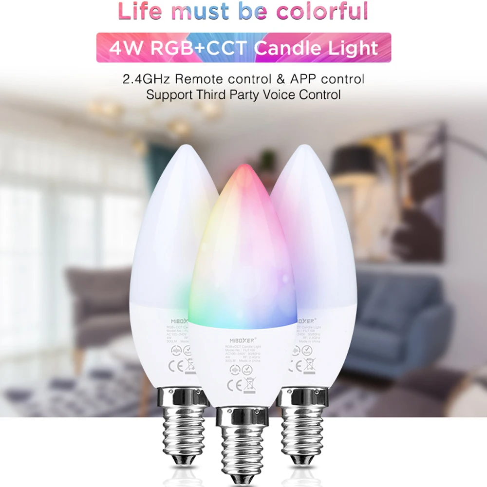 Miboxer 2.4G Led Bulb MR16 GU10 E14 E27 Led Lamp 4W 5W 6W 9W 12W CCT RGB+CCT Led Lamp Wireless Wifi Remote control Milight