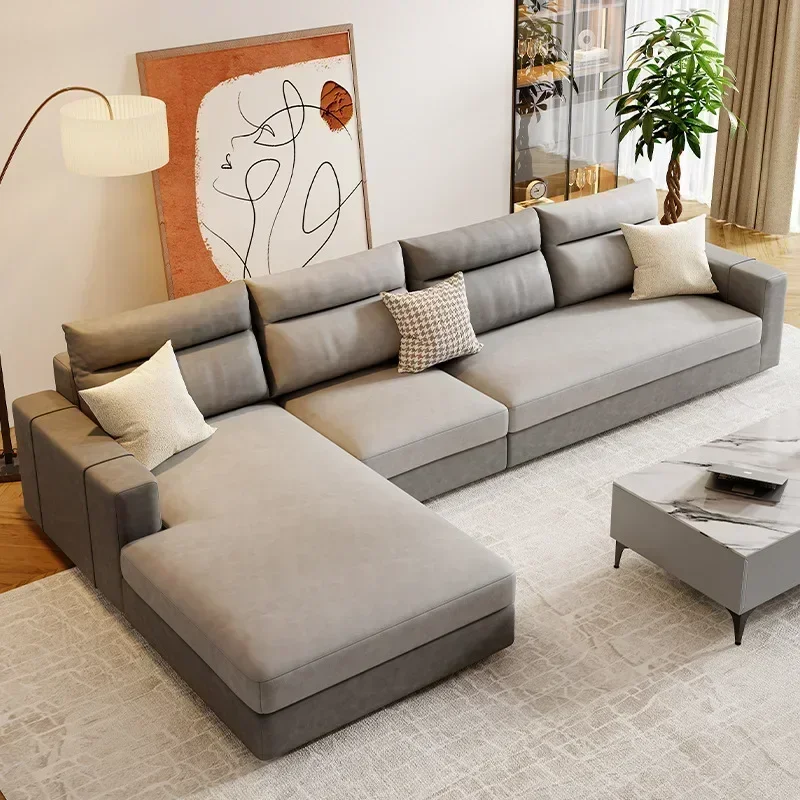 The product can be customized.Fabric sofa living room combination simple modern small apartment corner latex sofa.