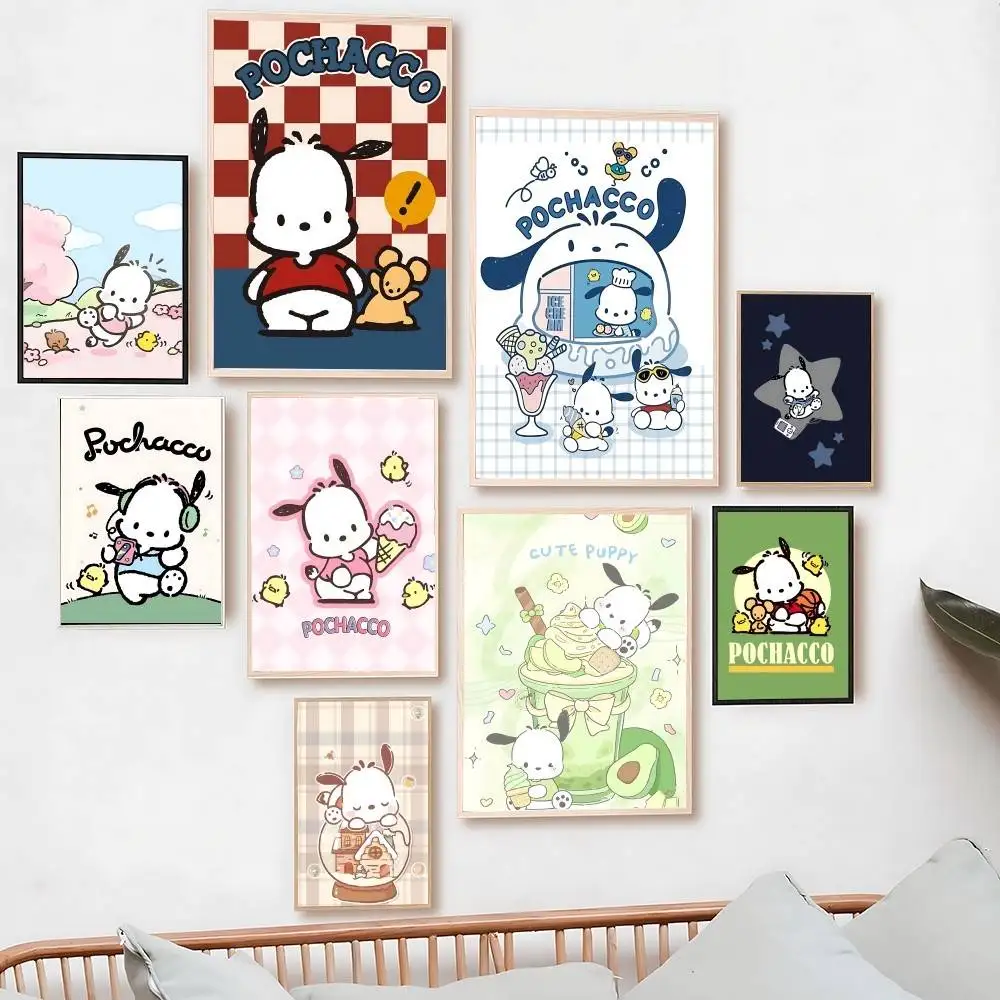 Dog P-Pochacco Poster Print Canvas Pictures Home For Living Room And Bedroom Wall Modern Decor Frameless Painting