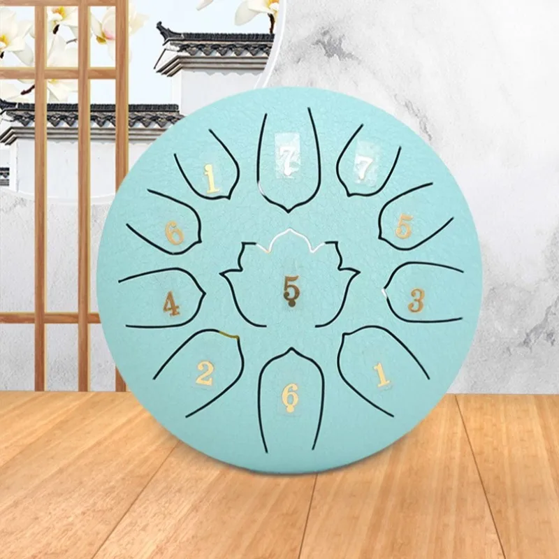 Tambor de lengua de 11 tonos para principiantes profesionales, tambores de lengua de 6 pulgadas, pandereta portátil para niños, instrumento de percusión para meditación y Yoga