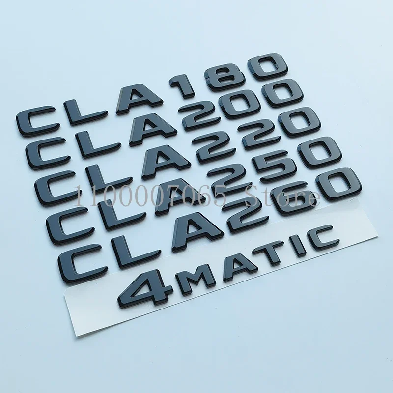 2017 Glossy Black Letters CLA200 CLA220 CLA250 CLA260 4Matic ABS Emblem for W117 Car Trunk Nameplate Logo Sticker