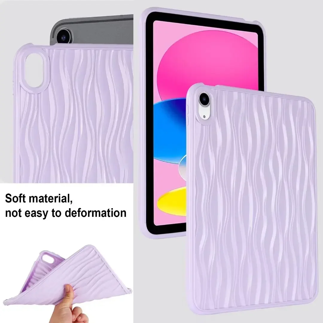 Kids Case for iPad mini 6 8.3 inch Acrylic TPU Jelly Water Ripple Shockproof Soft Tablet Cover for iPad mini 5 4 7.9