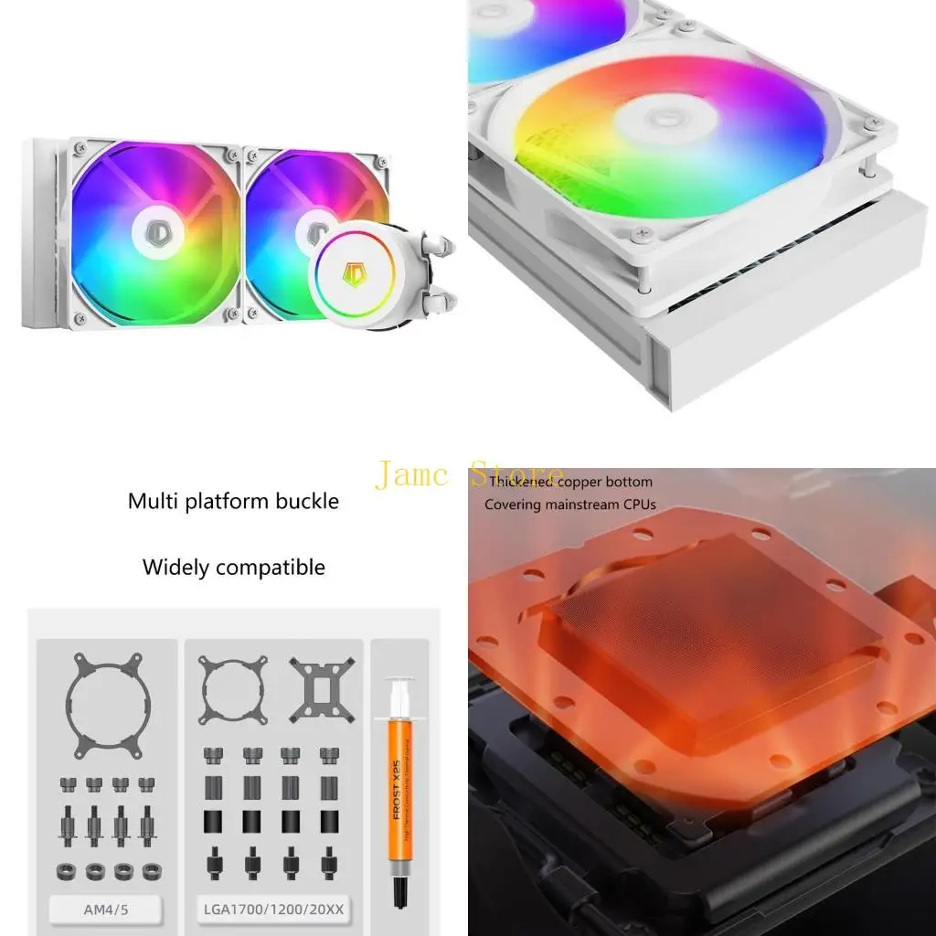 

LX0B Water Cooling System Oil Bearing Fans Water Cooling System White/Black Set