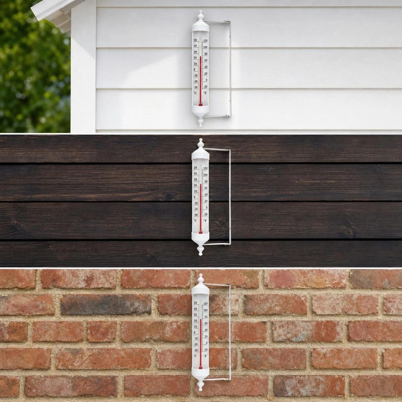 Wall-Mounted Thermometer with Bracket Two-scaleScale Wall-Mounted Thermometer Temperature Gauge Decorative Easy-to-Read
