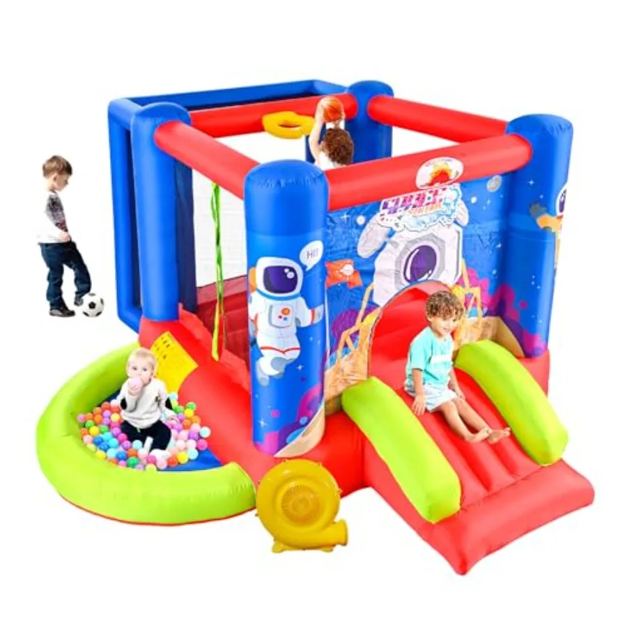 Casa gonfiabile di rimbalzo con castello di salto scorrevole con ventilatore per casetta da gioco con piscina d'onda