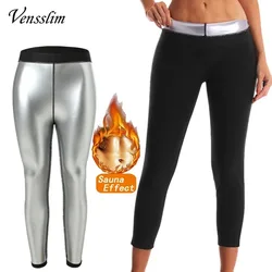 Vensslim Sweat Sauna Pants Body Shaper Weight Loss Slimming Shapewear Women Waist Trainer Tummy Hot Thermo Sweat Leggings Gym