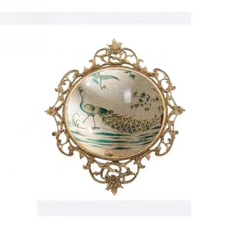 European Ceramic Copper Painting Pattern Wall Hanging Board Home Decoration Crafts Accessories