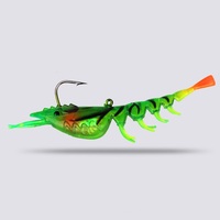 DUODUOYU 1PCS New Lead Head Jigs Soft Shrimp Fishing Bait 6g/70mm Artificial Silicone Lures with Hook Tackle for Freshwater