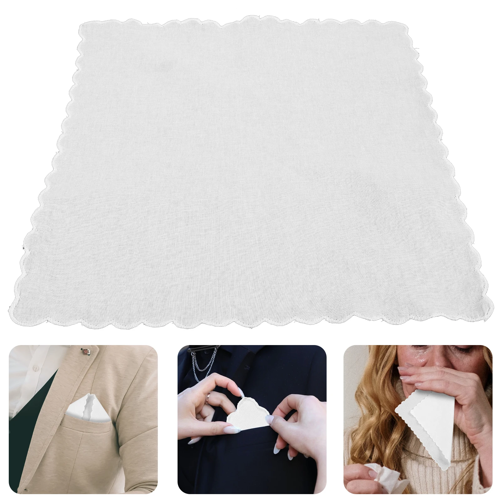 

Square Cotton Handkerchiefs For Diy Painting Tie Dye White Lightweight Foldable Comfortable Craft Accessories Square Towel