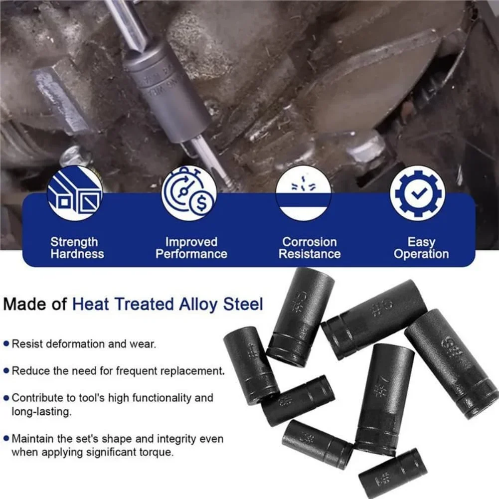 Compact Tap Socket Set Tool As Shown Tap Socket Set Compact Design For Confined Spaces Square End Drive Heat-treated Alloy Steel