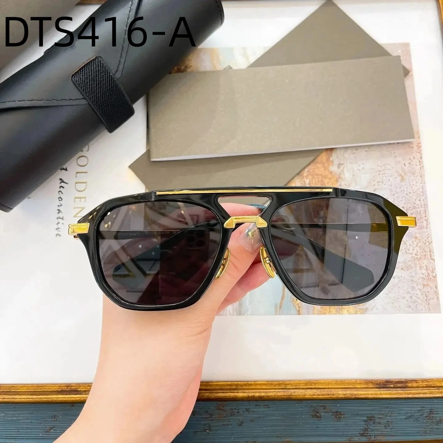 

New Arrival TERRACRAFT DTS416-A Popular Business Retro Square Men Eyewear Luxury UV400 Top Quality Alloy Frame Women Sunglasses