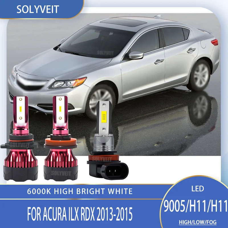 

Vehicles Headlamps Hi/Lo Foglamp 9005/HB3 H11/H9 H8 Kit LED Upgrade 6000k White High Bright For Acura ILX RDX 2013 2014 2015