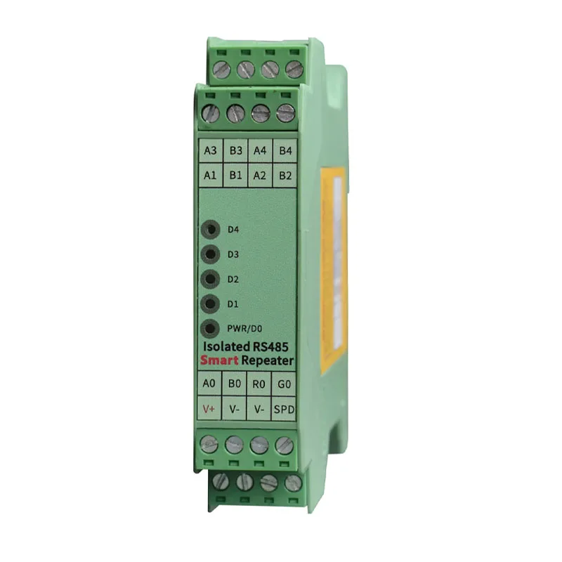 Industrial DIN Rail Smart RS485 Isolator Repeater 4-Port Opto-Isolated RS485 Hub