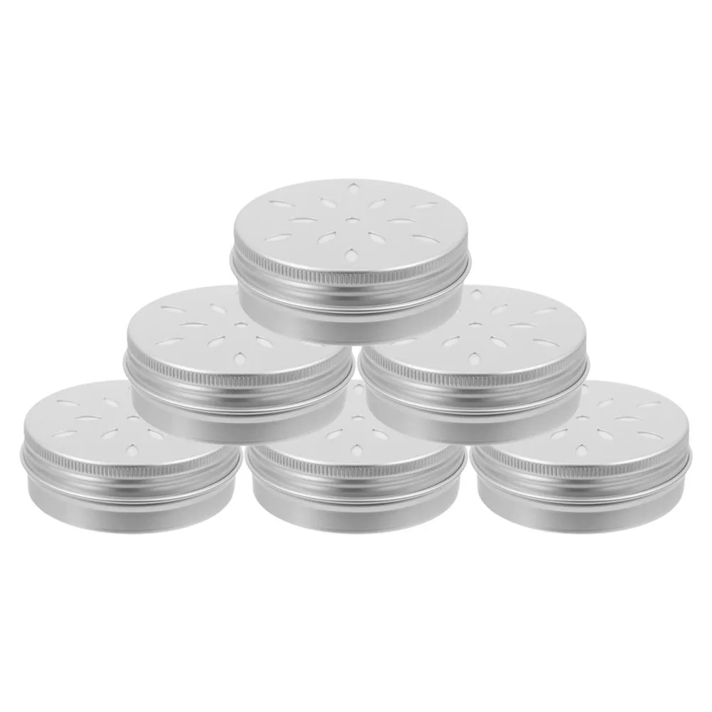 

6pcs Aluminum Box Packaging 60ml Hollow Thread Durable Lightweight Dog Scent Trainer Silver Cosmetics Skincare