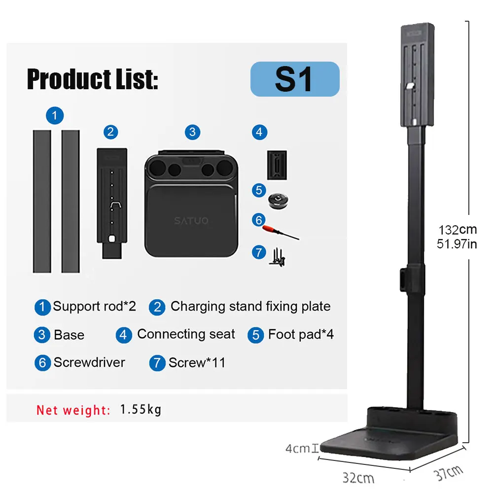 Dyson v10 v11 v15 v12用の掃除機スタンド,調整可能な高さ (110~129cm