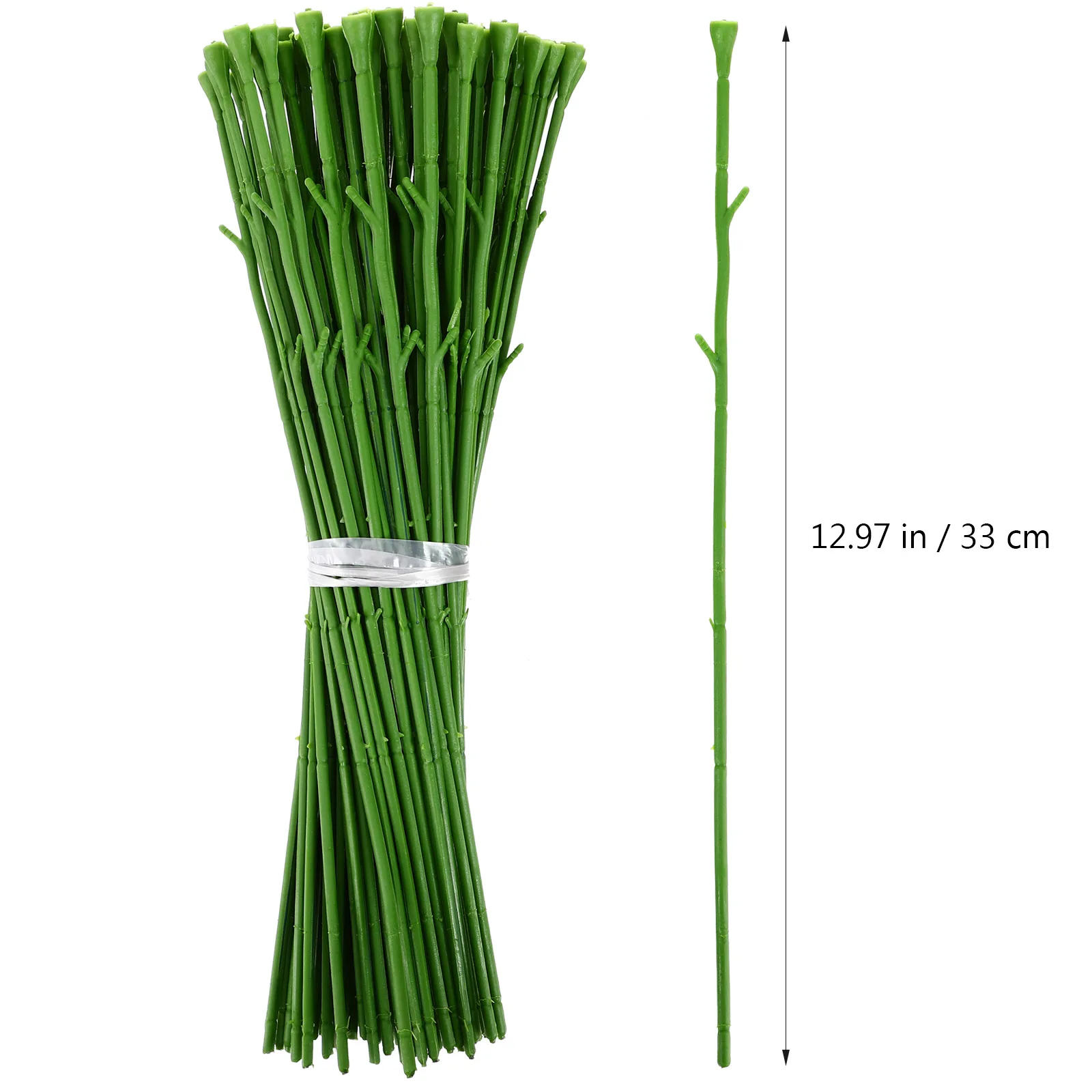 

100pcs Artificial Flower Stems Green Simulation Picks Short Stem Flowers Arrangement DIY Making Flexible Handmade Decor
