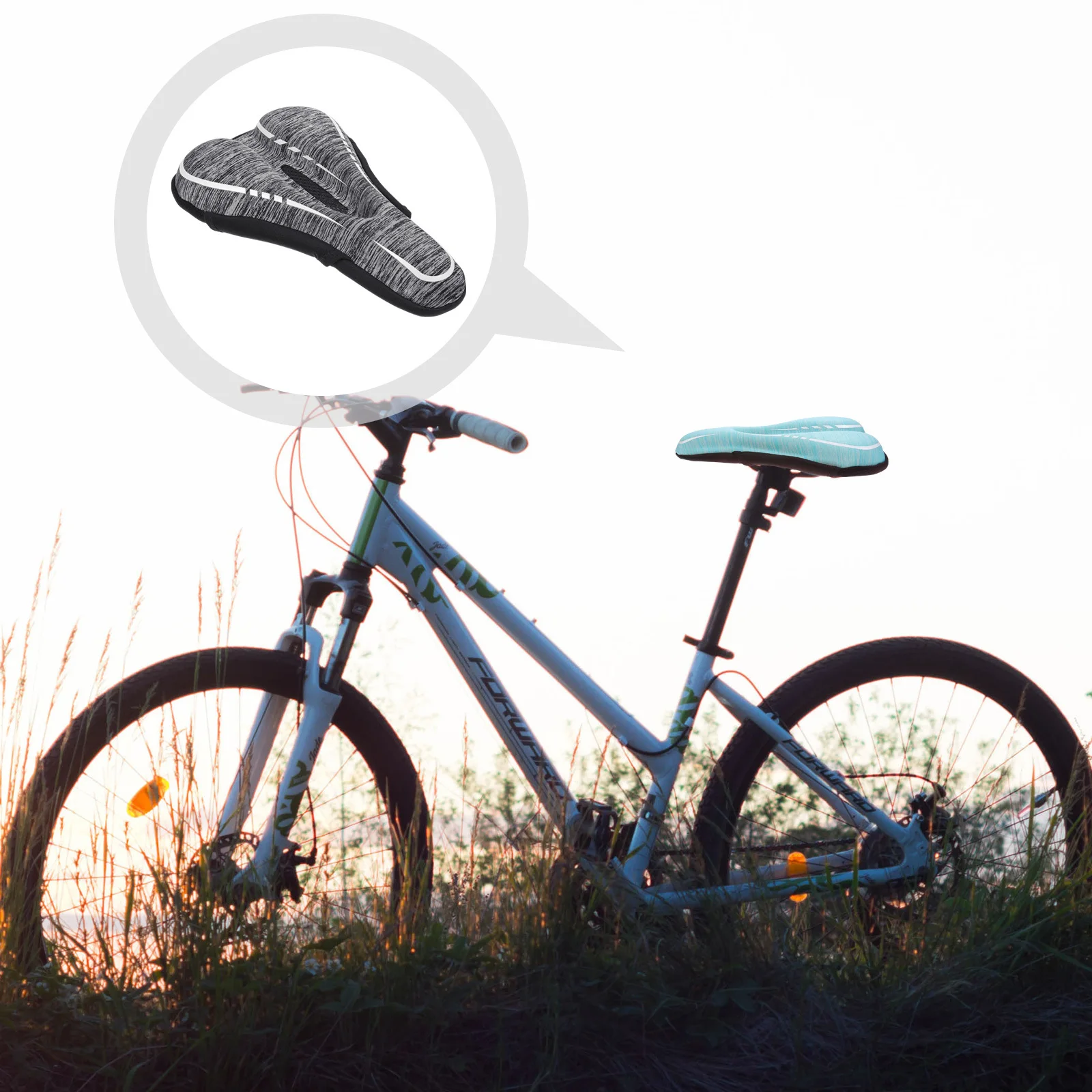 

Thick Silicone Bike Saddle Cushion Shock Absorption Breathable Comfortable Mountain Road Bike Seat Cycling Saddle Accessory