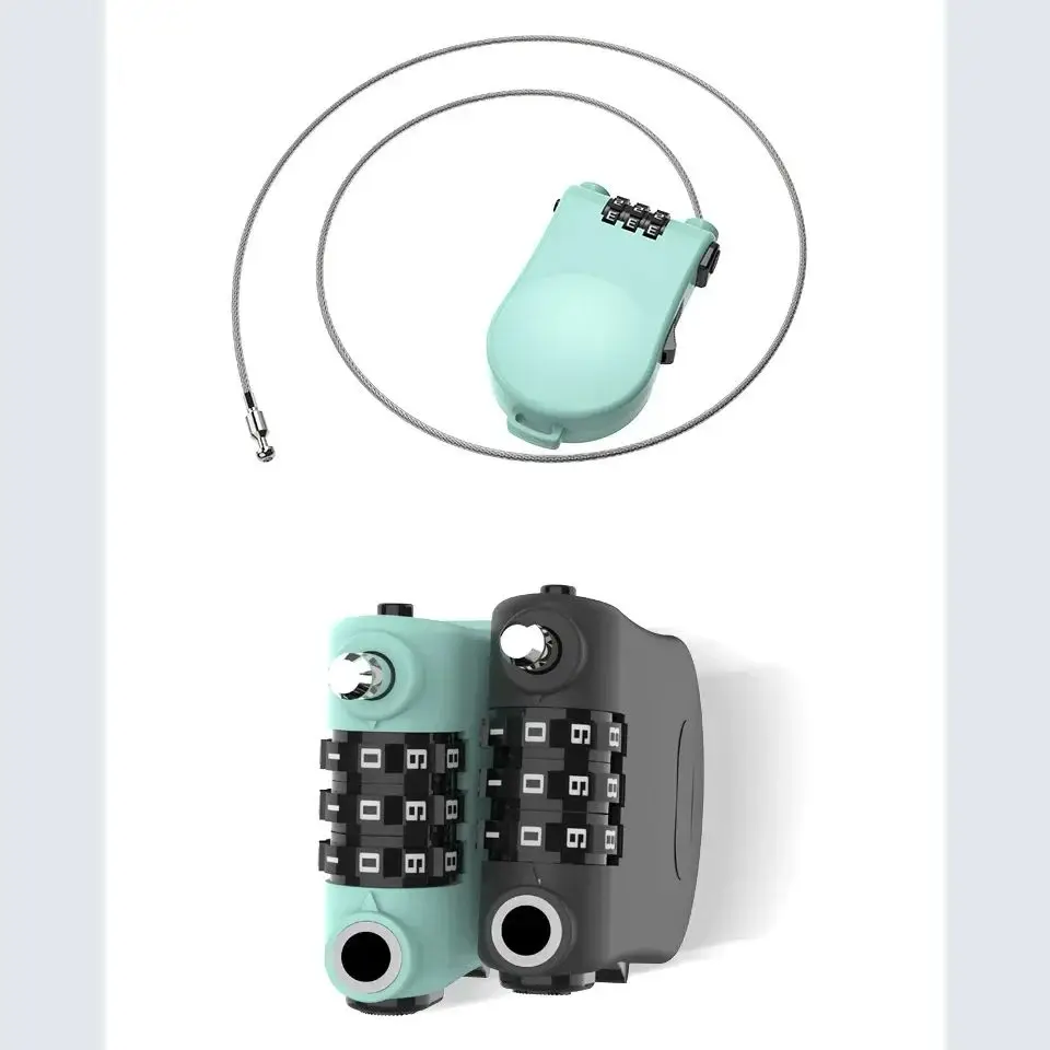 for Travel Box Car Clothes Sled Motorcycle Helmet Outdoor Security Telescopic Steel Wire Rope Cable Lock with Password