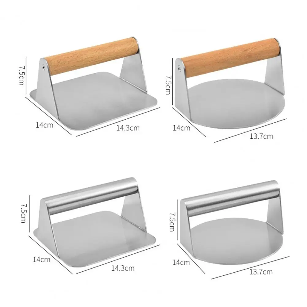 Excellent Bacon Presser Comfortable Grip Meatball Maker Rust-proof Grill Smasher Hamburger Pressing Tool  Food-Making