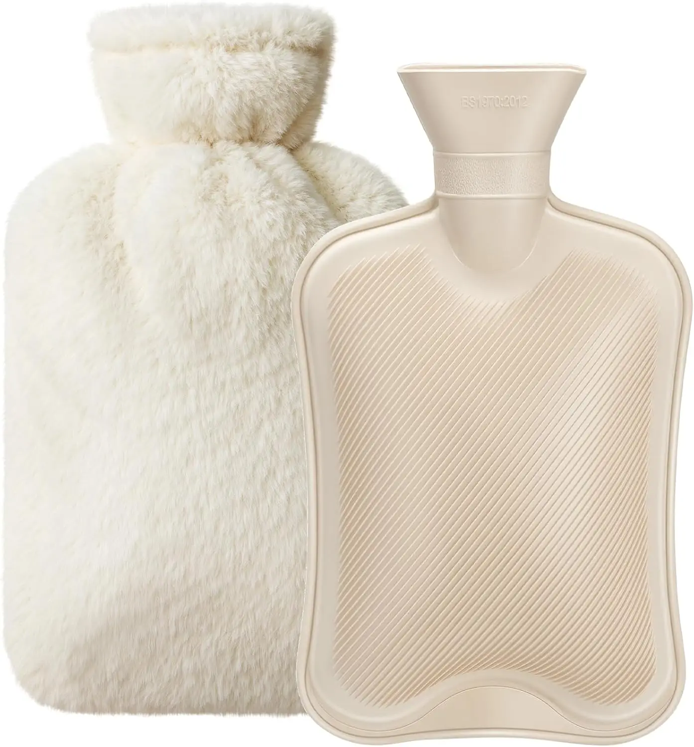 

2L Natural Rubber Hot Water Bottle with Cover, Leakproof Design for Hot & Cold Therapy, Ideal for Pain Relief and Warmth