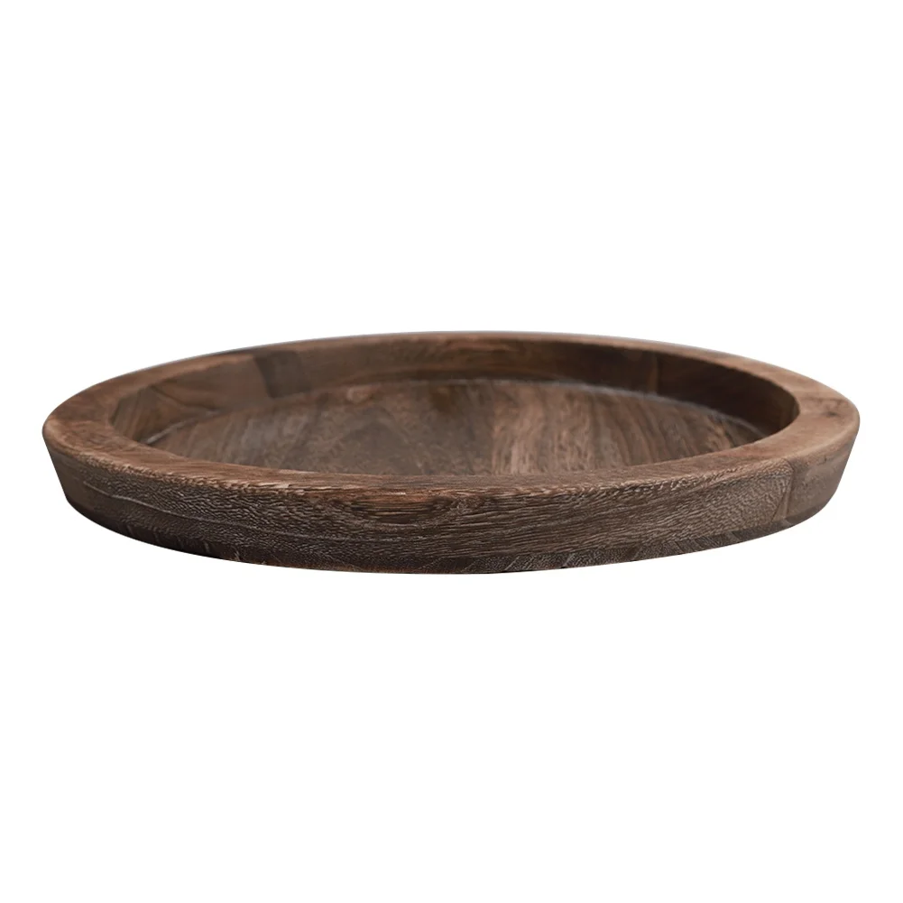 Country Paulownia For Old Pallets Retro Wood Heat Insulation Mat Eco-Friendly Home Desktop Decor Simple Round Cup Plate