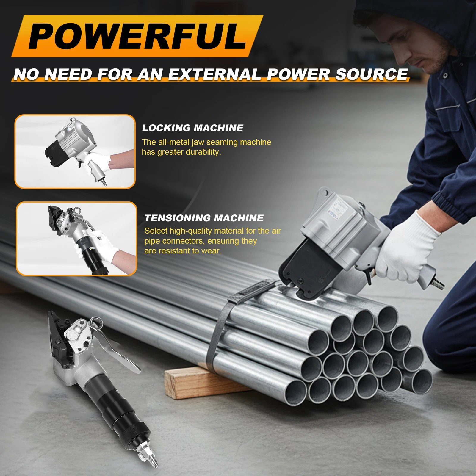 

Pneumatic Steel Strapping Tools Wear Resist Automatic Baler Tightening Machine Labor Saving for Steels Belt/Iron Sheet & Straps