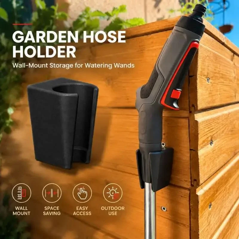 Watering Wand Holder Wall Mount Spray Gun Bracket Garden Hose Nozzle Storage Hanger for Yard Lawn Watering