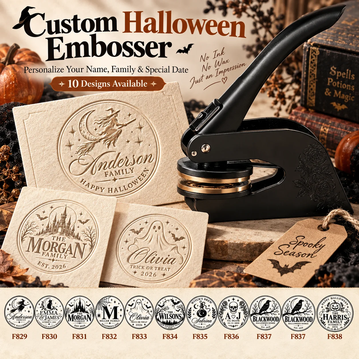 LOGO Custom Embosser Stamp  DIY Personalized Book Embosser Seals for Letter Head Wedding Envelope Graduation Christmas Decora