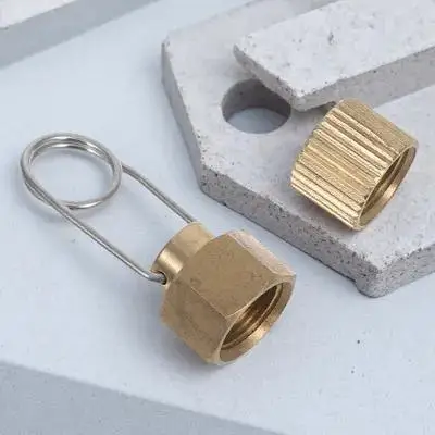 2pcs Leakproof Copper Propane Tank Caps for Camping, Hiking, BBQ, Outdoor Gas Cylinder Refill Protection