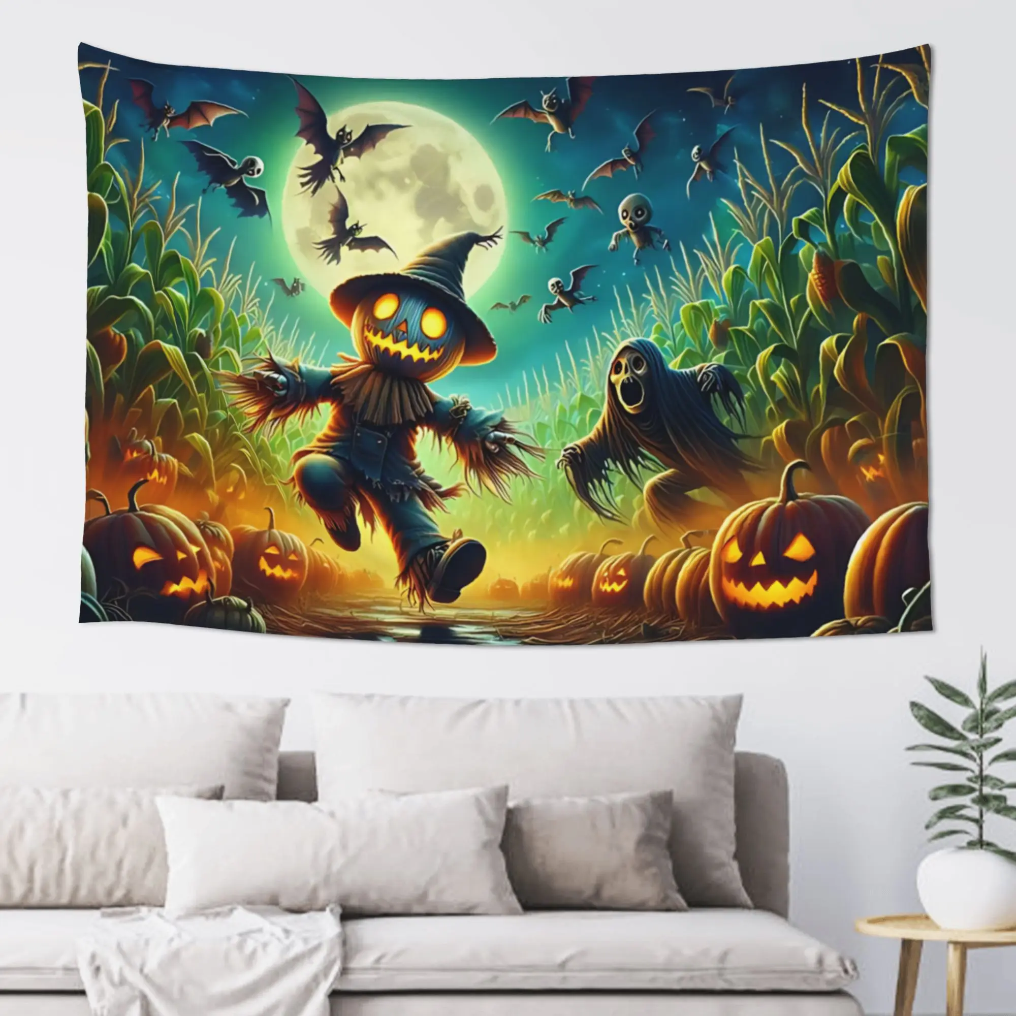 Halloween Scarecrow Print Customized Tapestry Bedroom Decoration  Wall Hanging Blanket Tapestry Cool Stuff For Room