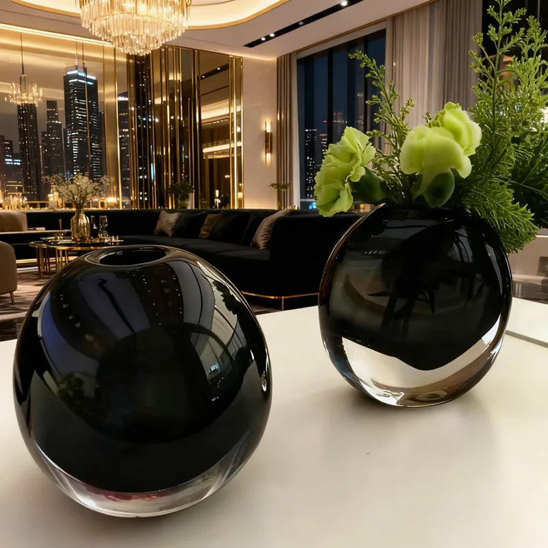 

Креативная прозрачная круглая стеклянная ваза, украшение стола, цветочная композиция, гидропонный цветочный горшок, ваза, современное украшение