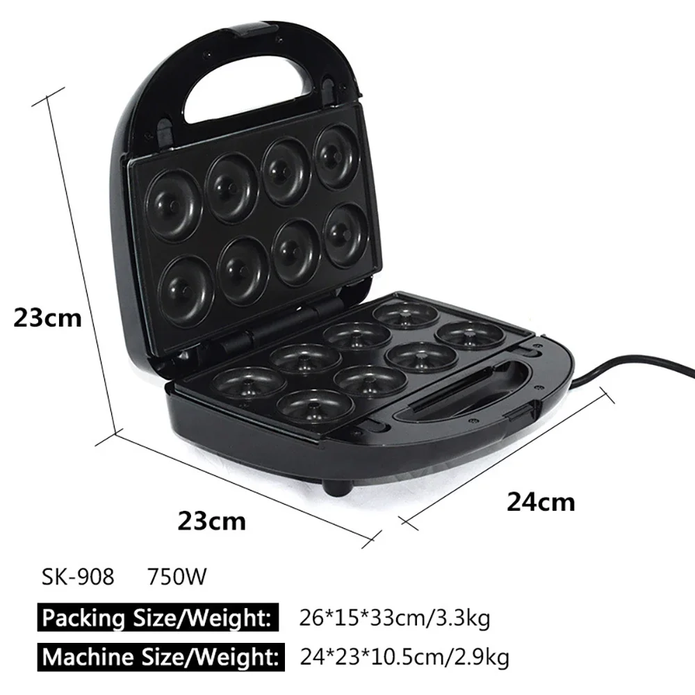 

6-in-1 Home Electric Waffle Maker, Cake Maker, Donut Maker, Non-stick Coating Easy To Clean Suitable for Breakfast, Dessert