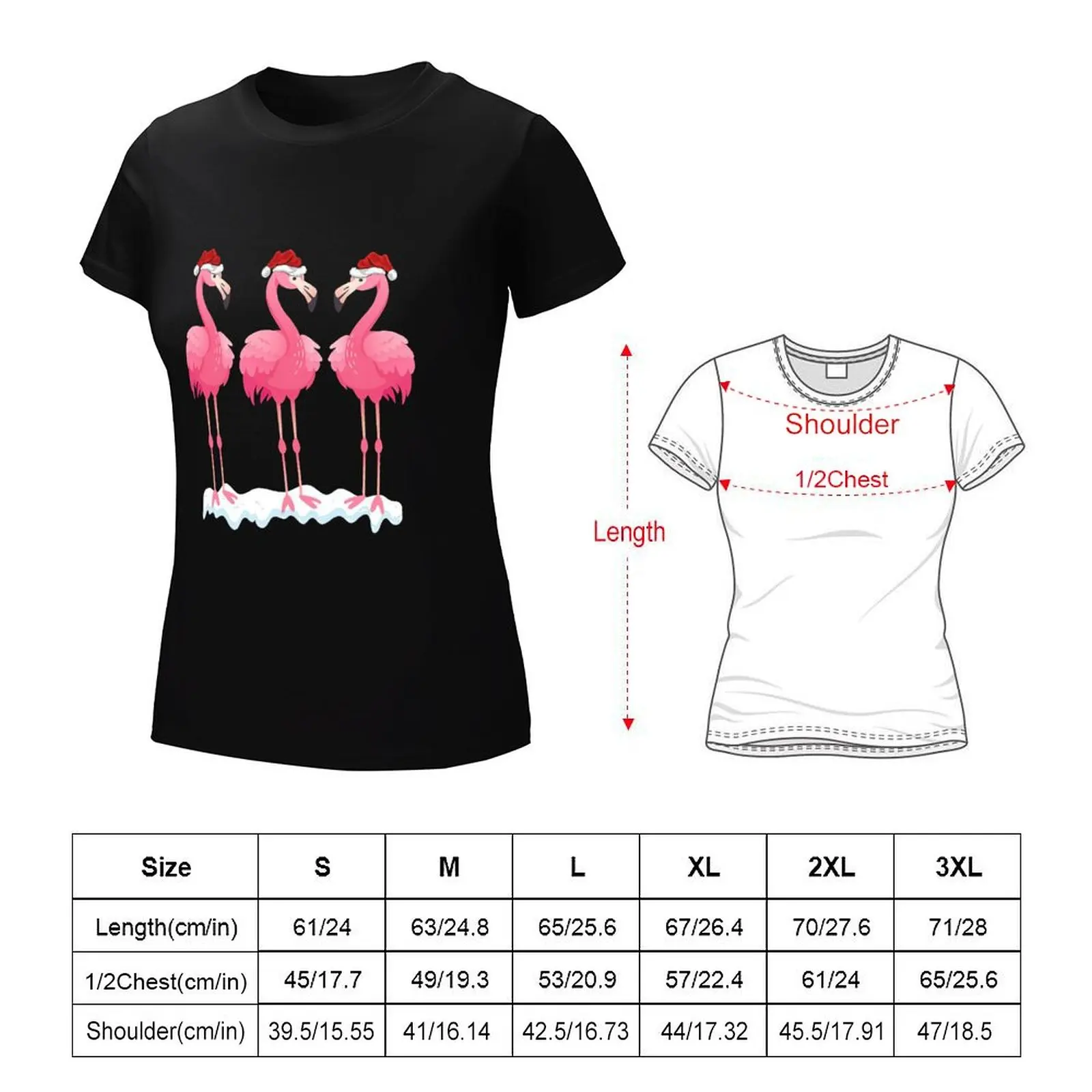 Xmas Flamingoes T-Shirt funny graphics cute clothes female t shirt dress Women