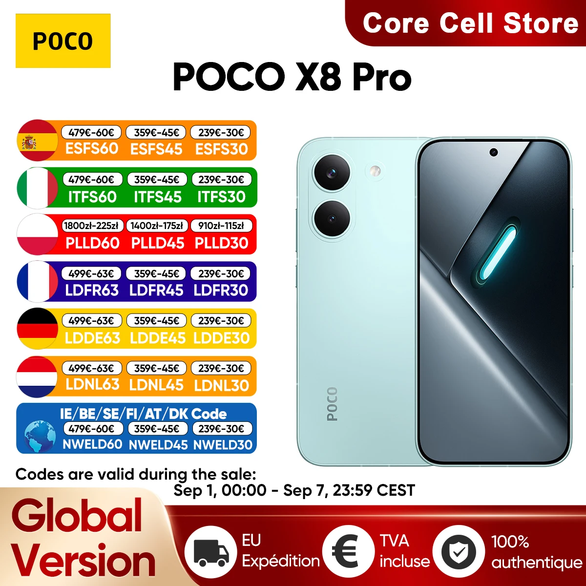 Image of Smartphone POCO X8 Pro 5G Globale Version Dimensity 8500-Ultra 6,59 Zoll 120Hz 1,5K Ultra-helles AMOLED-Display 6500mAh Akku NFC