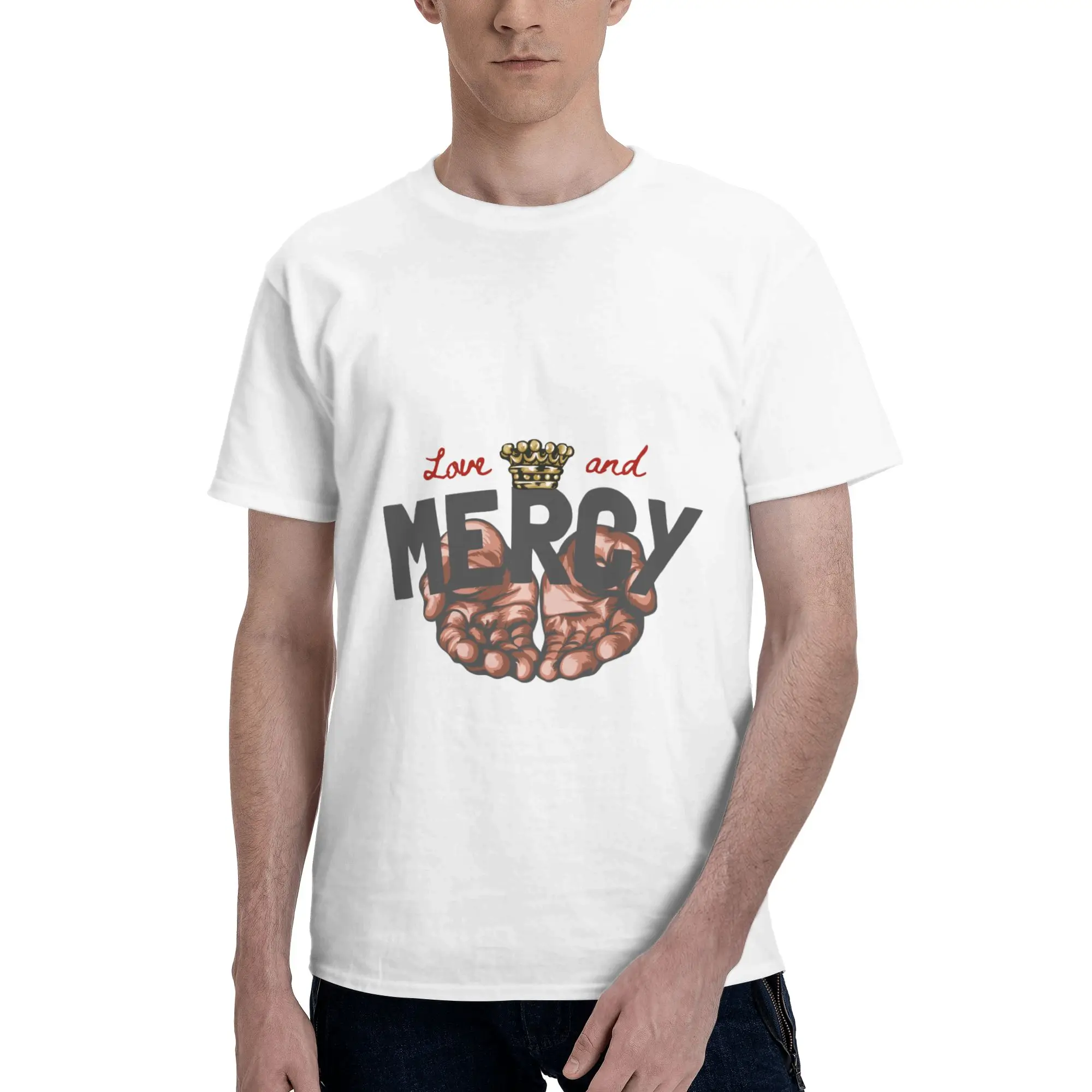 Love And Mercy Fists Art Print Grapic  Men's T-Shirt Clothes  Tee Shirt Short  Summer Casual Trendy