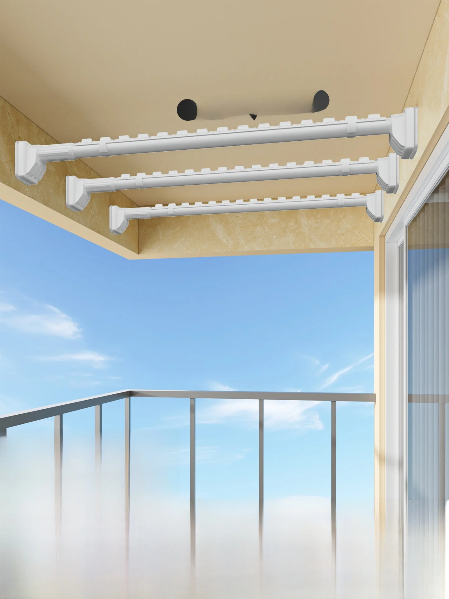 

Настенная ветрозащитная вешалка для белья с высокой несущей способностью, без сверления, для установки на балконе