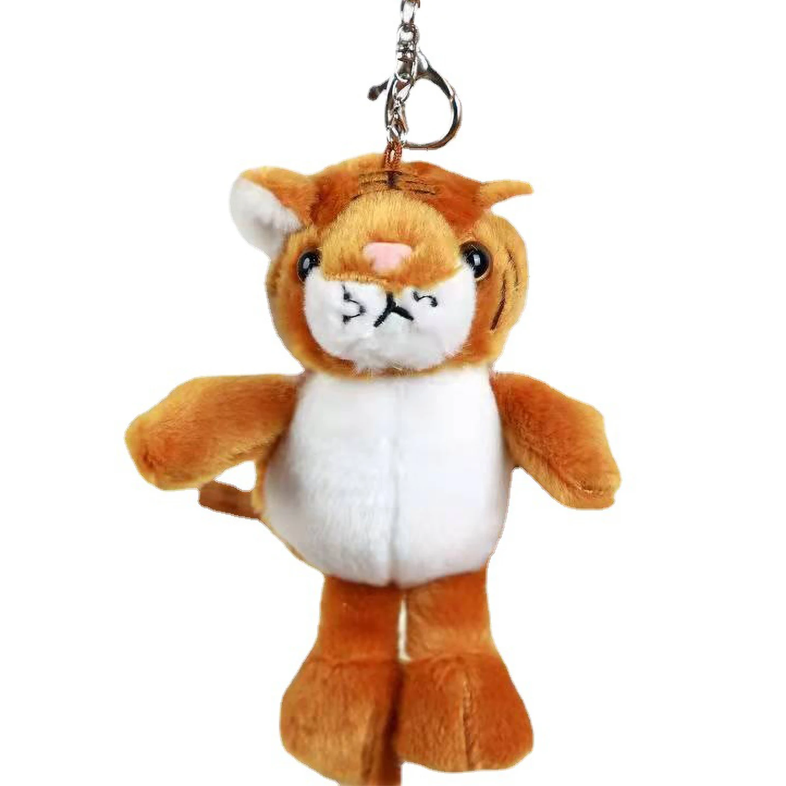 

Брелок с изображением животного, плюшевый кулон с кольцом, подвесной брелок для ключей с изображением тигра, декор, подарок для детей и взрослых, 15 см