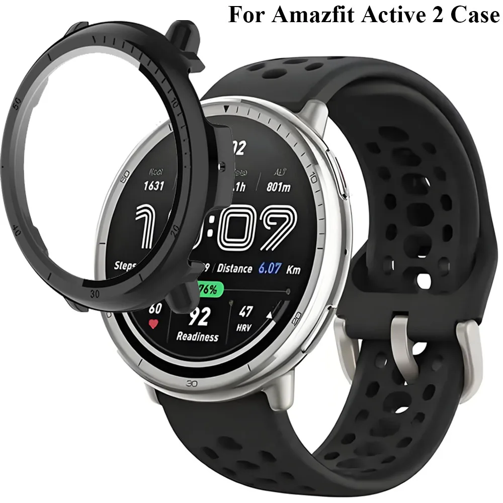 

Protector Case For Amazfit Active 2 Full Coverage Tempered Glass Screen Protector For Amazfit Active 2 Bumper Shell Accessories