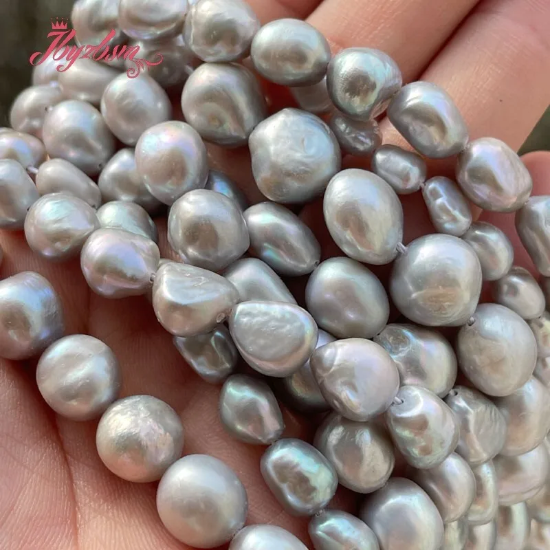 Natural Potato Beads High Quality Punch Gray Freshwater Pearl Beads for DIY Elegant Necklace Bracelet Earring Jewelry Making 15\