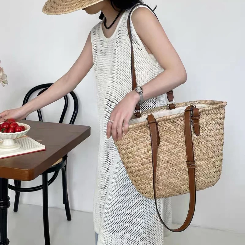 MEDIOW Bohemian Straw Tote Bags For Women Luxury Designer Handbag And Purses 2024 New In Natural Grass Braided Underarm Shoulder