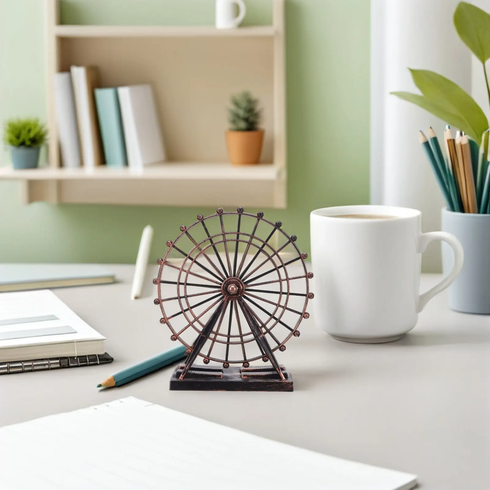 1Pcs Mini Ferris Wheel Decor Premium Desktop Ornament Creative Wheel Home Adornment Cabinet TV Stand Decoration Living
