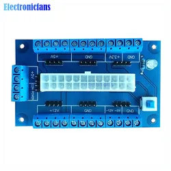 PC 24/20Pin ATX-DC Power Supply Breakout Board Module Adapter DIY Accessories DC Power Adapter Board Module ATX Connector