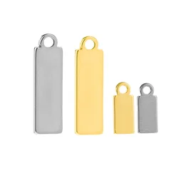 20pcs Stainless Steel Rectangle Stamping Blank Charms For DIY Jewelry Making