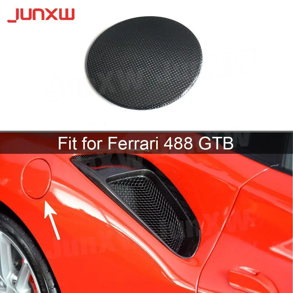 Dry Carbon Fiber Outside Oil Filler Door Fuel Tank Cap Cover for Ferrari 488 GTB 2015-2018 Car Accessories